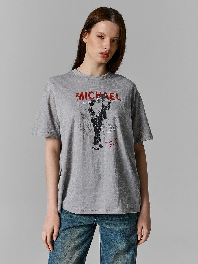 Футболка свободного силуэта женская серая, Серый +печать, 25-39898П-16
Футболка свободного силуэта женская серая, Серый +печать, 25-39898П-16