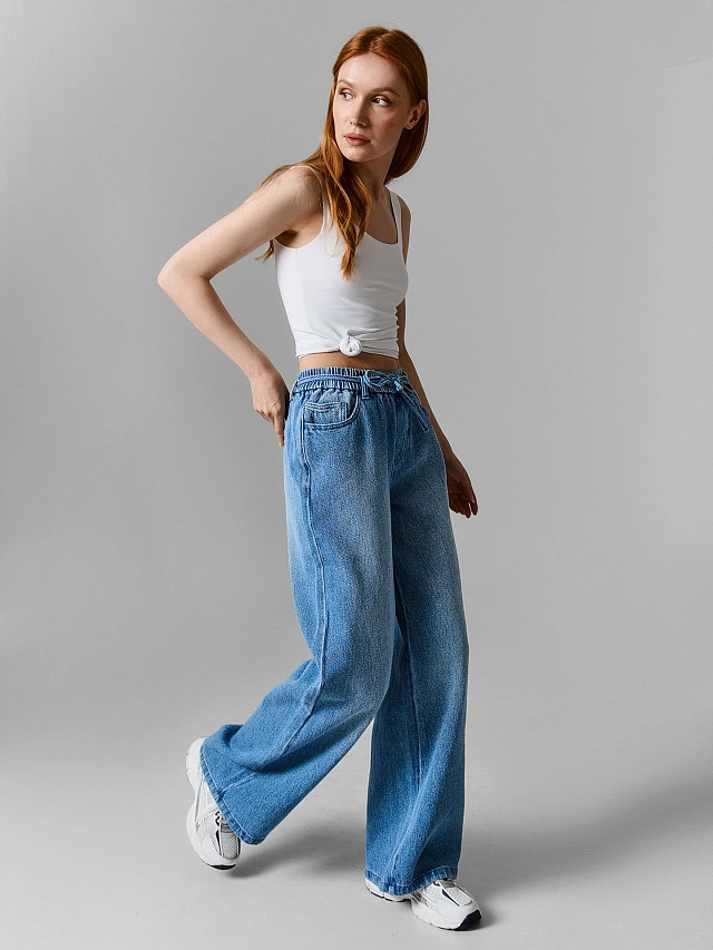 Джинсы женские wide leg синие, Синий, 2026-1DTW521-2
Джинсы женские wide leg синие, Синий, 2026-1DTW521-2