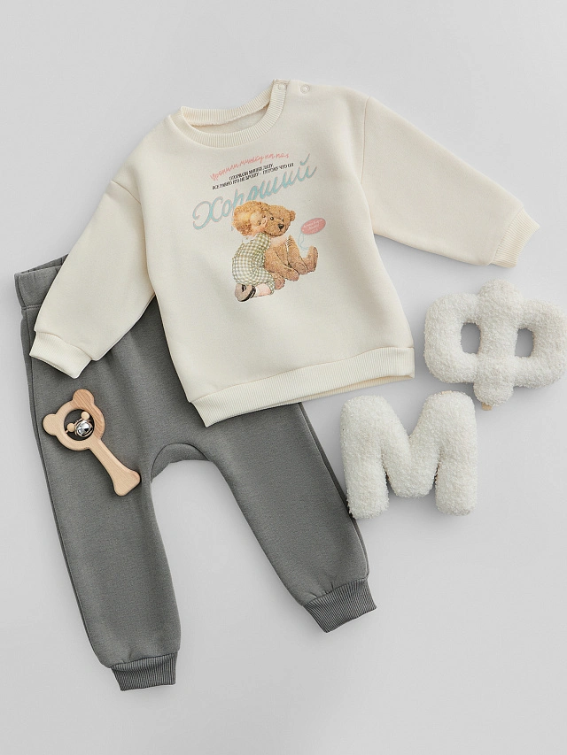 Комплект детский (кофточка, брюки), Молочный +серый +печать, 25-43885П-7П
Комплект детский (кофточка, брюки), Молочный +серый +печать, 25-43885П-7П