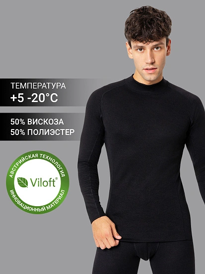 картинка Прилегающий лонгслив "термо" в черном цвете от магазина мужской одежды Mark Formelle