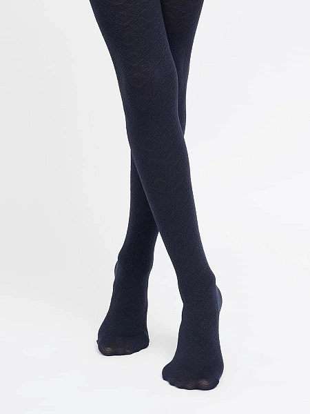 картинка Детские однотонные ажурные колготки черного цвета от известного бренда одежды для девочек Mark Formelle