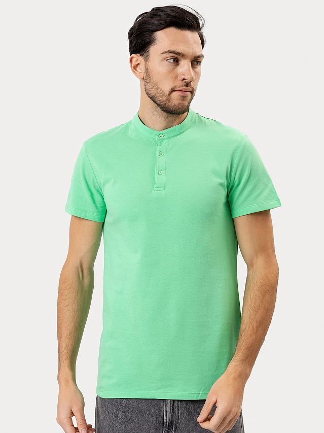 

Джемпер-поло хлопковый в салатовом цвете, Тропики, 22/2539Ц-11