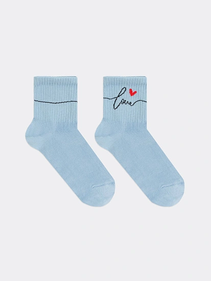 картинка Носки женские серые с рисунком в виде надписи "LOVE"  от магазина стильной одежды Mark Formelle
