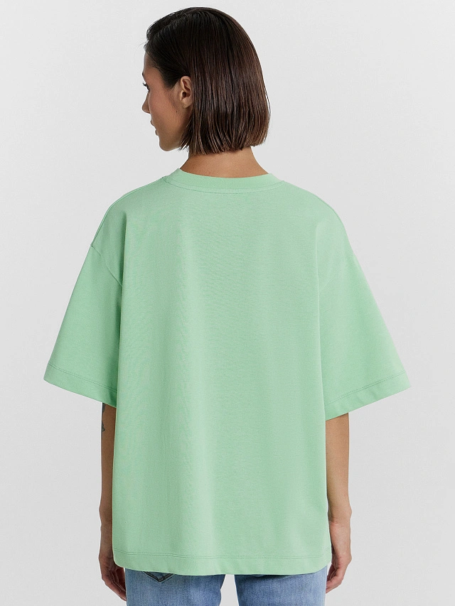 Футболка женская в светло-изумрудном оттенке - 2