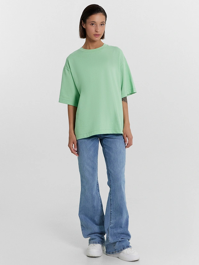 Футболка женская в светло-изумрудном оттенке - 3