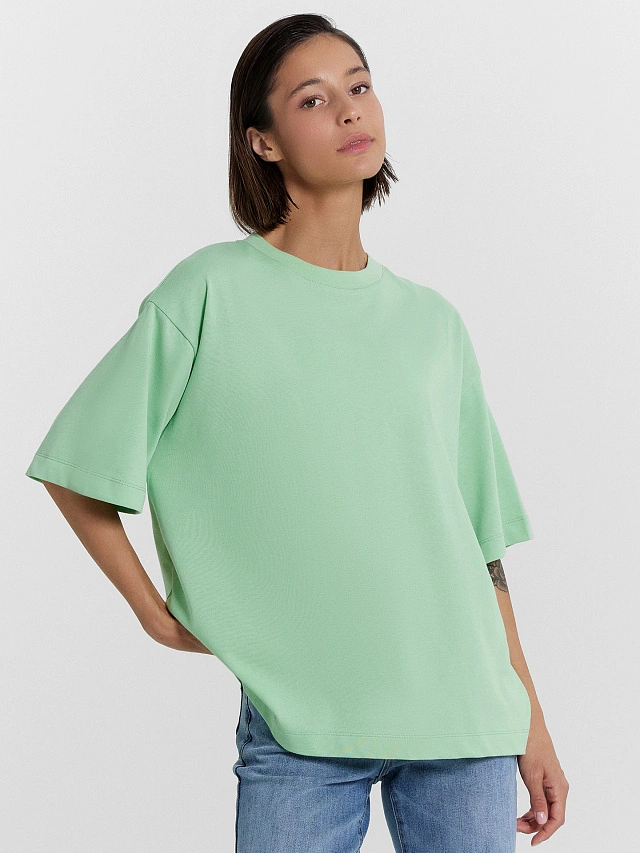 Футболка женская в светло-изумрудном оттенке - 6