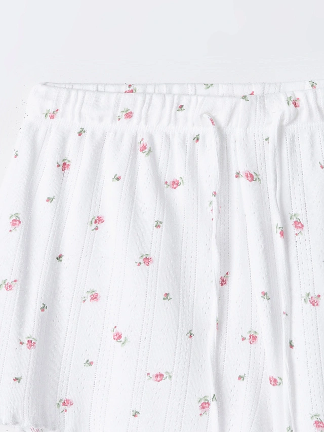 Комплект домашний женский белый с цветочным принтом - 10