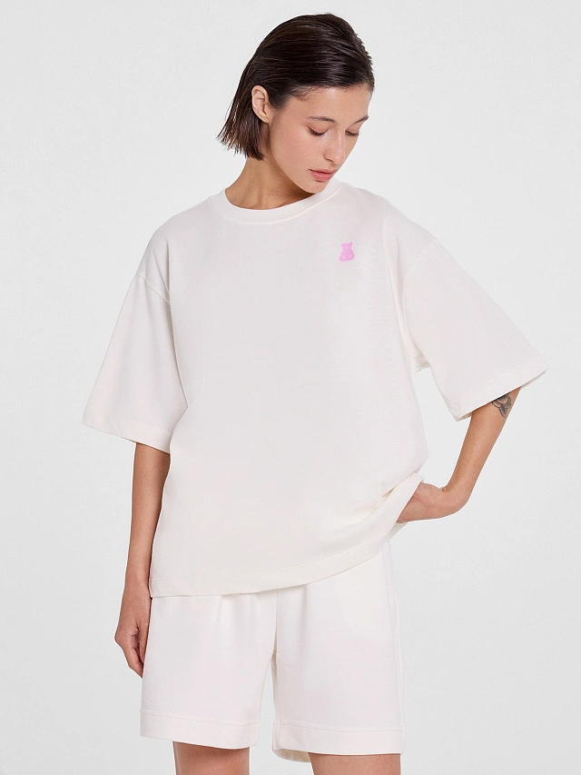 Футболка женская светло-молочная с печатью - 2