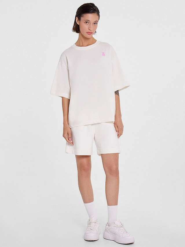 Футболка женская светло-молочная с печатью - 3