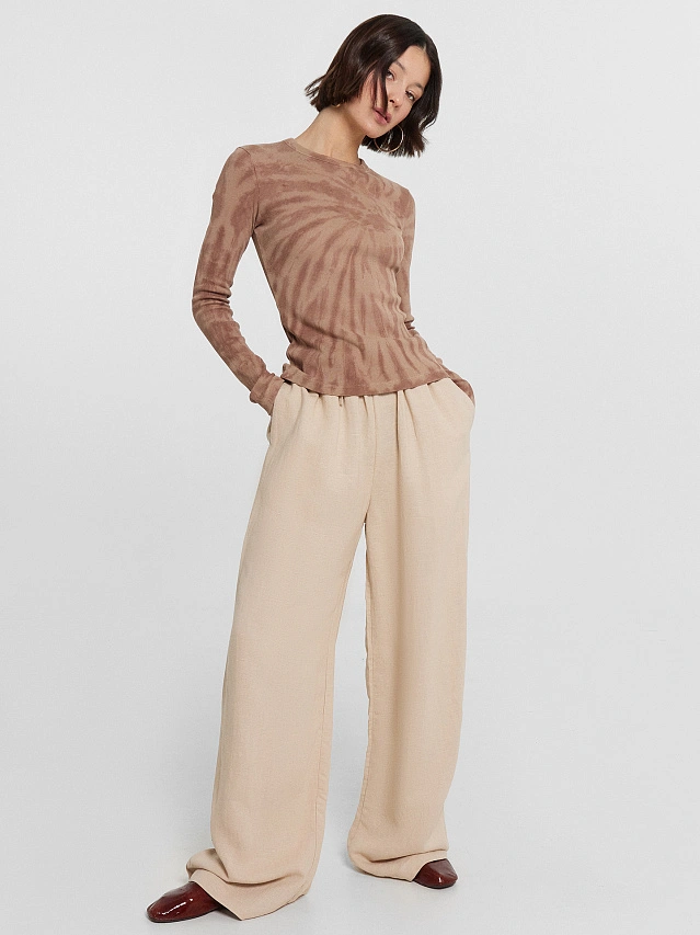 

Брюки женские бежевые, Св.бежевый, 24-31858Ц-9