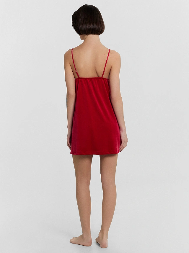 Платье домашнее женское красное - 3