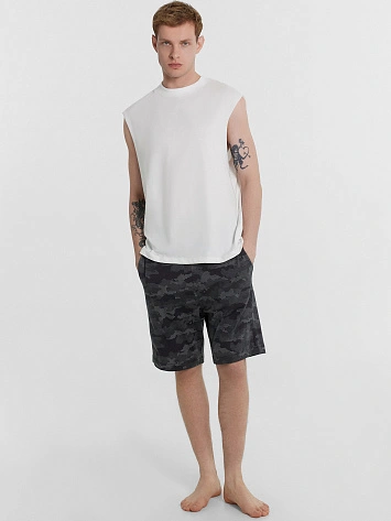 Шорты мужские серые с принтом