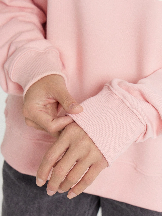 Свитшот женский розовый с надписью France - 7