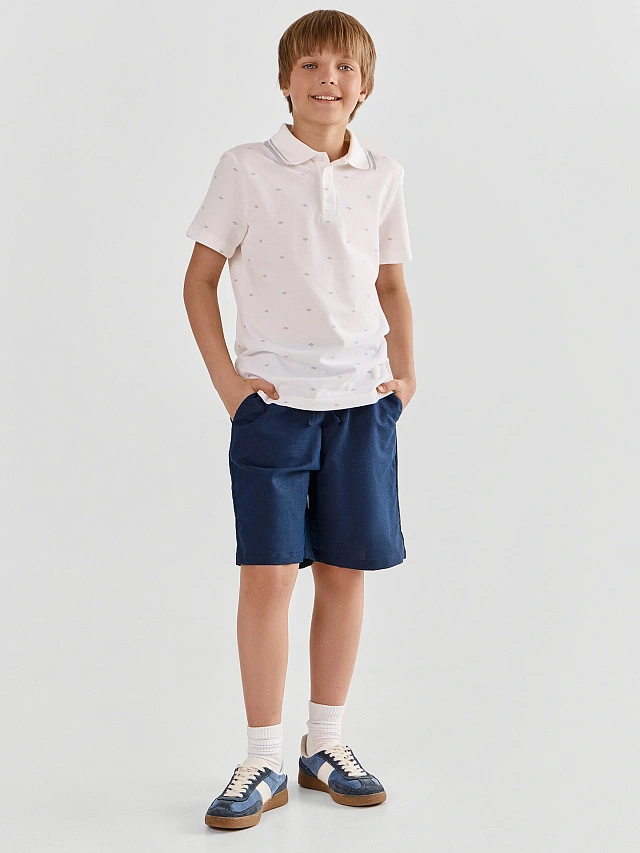 Шорты для мальчиков синие льняные