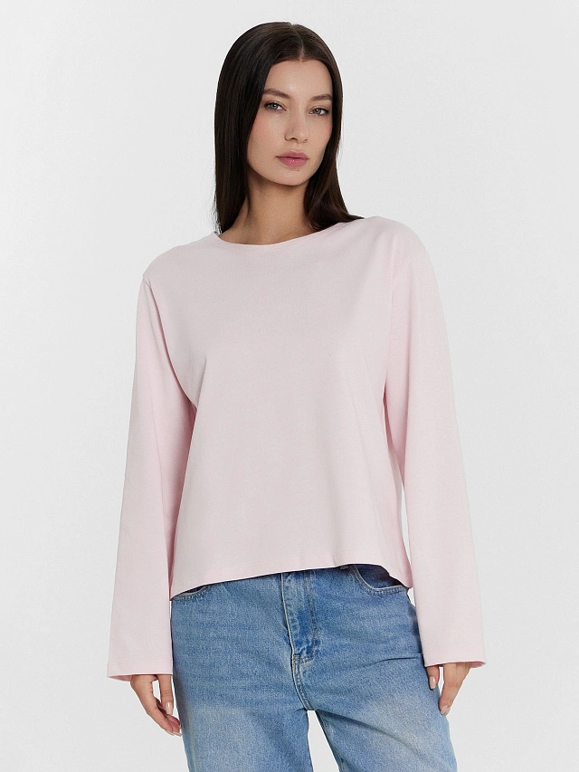 Лонгслив женский розовый - 4