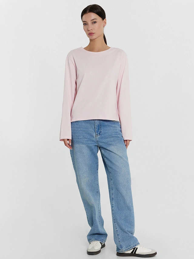 Лонгслив женский розовый - 5