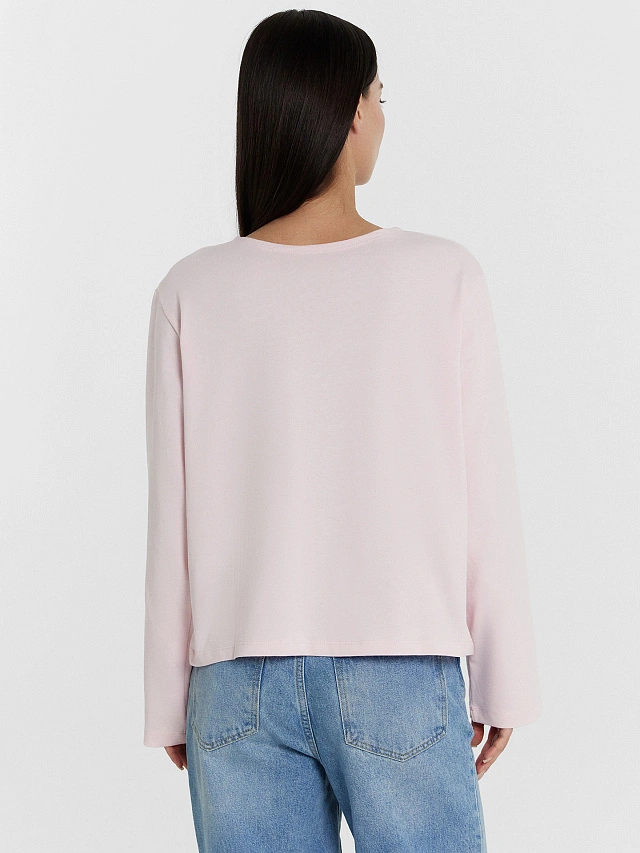 Лонгслив женский розовый - 6