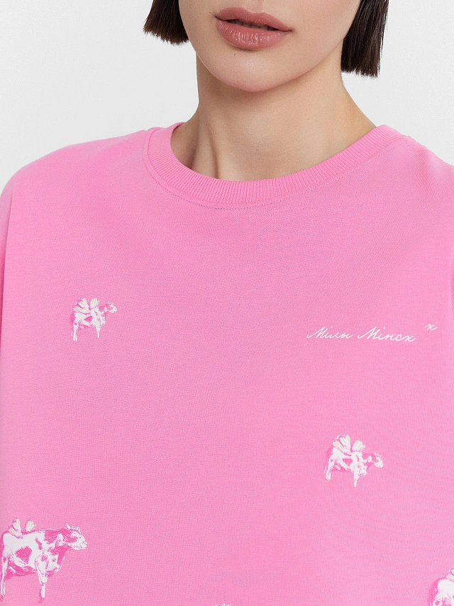 Футболка женская розовая с принтом и надписью "Мiлы Мiнск" - 6