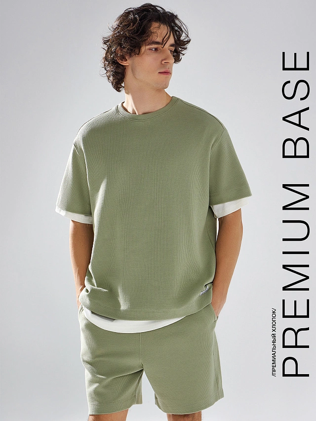 

Футболка мужская зеленая, Зеленый чай, 24-4570Ц-24