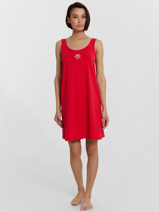 Платье домашнее женское красное - 2