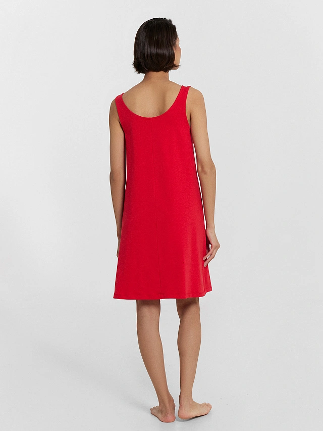 Платье домашнее женское красное - 3