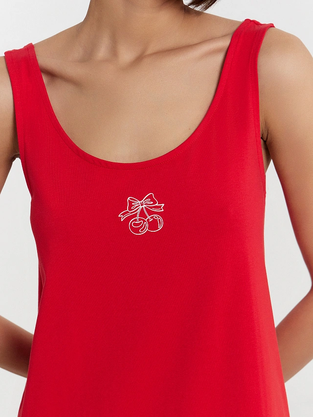 Платье домашнее женское красное - 4