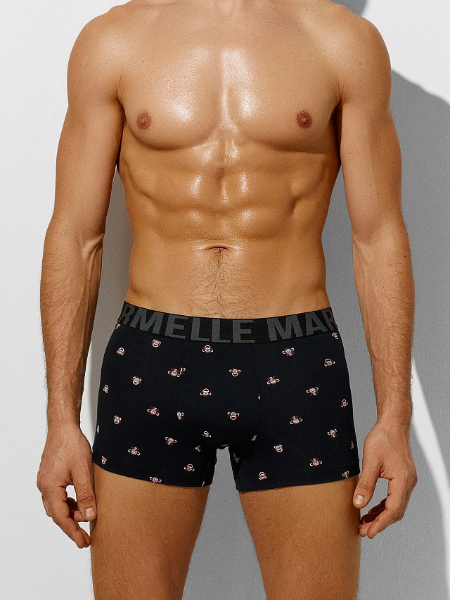 

Трусы боксеры мужские черные с принтом "обезьяны", Обезьяны на черном, 24-4578П-5