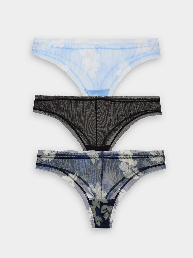 Трусы бразилиана женские в наборе, 3 шт - 8