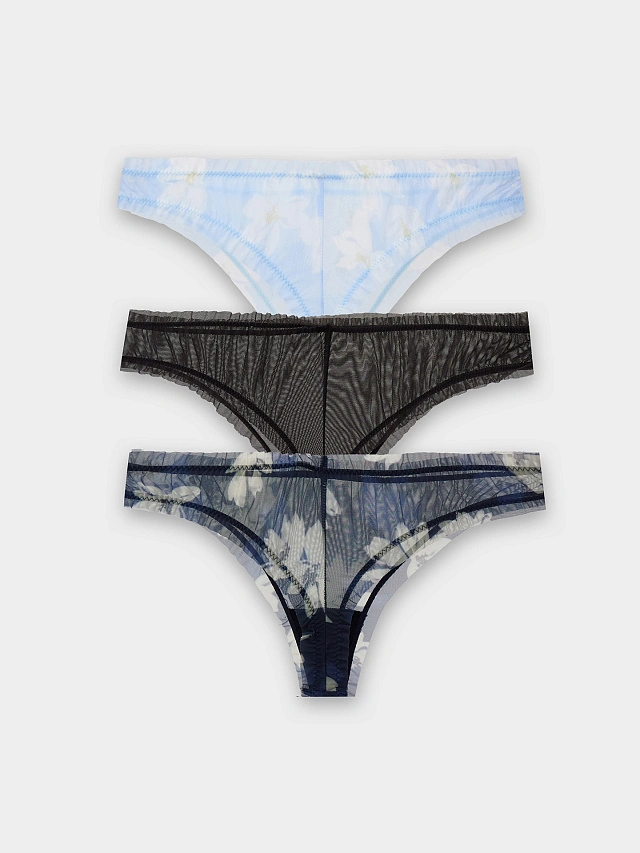 Трусы бразилиана женские в наборе, 3 шт - 9