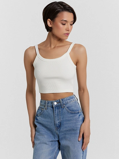 картинка Топ женский молочный в рубчик  от магазина стильной одежды Mark Formelle