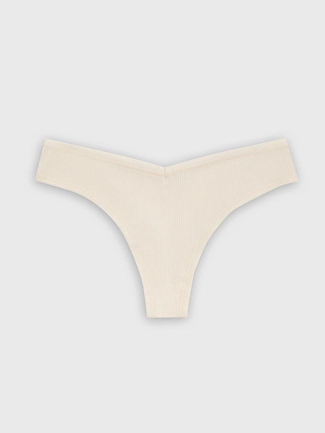 Трусы бразилиана женские кремовые - 8