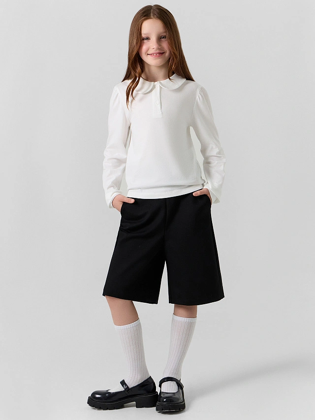 Поло для девочек белое - 3