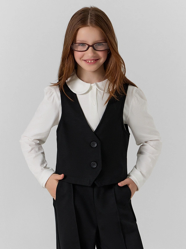 Поло для девочек белое - 12