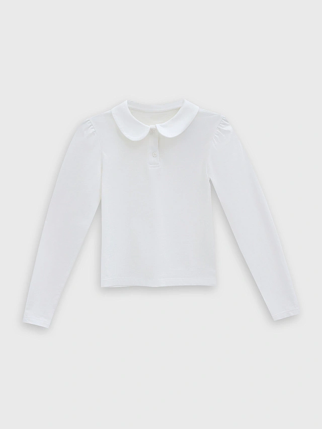 Поло для девочек белое - 14
