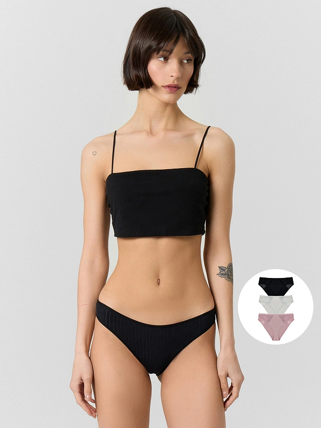 

Трусы женские (3шт.), Черный1, 25-99-36908Ц-5