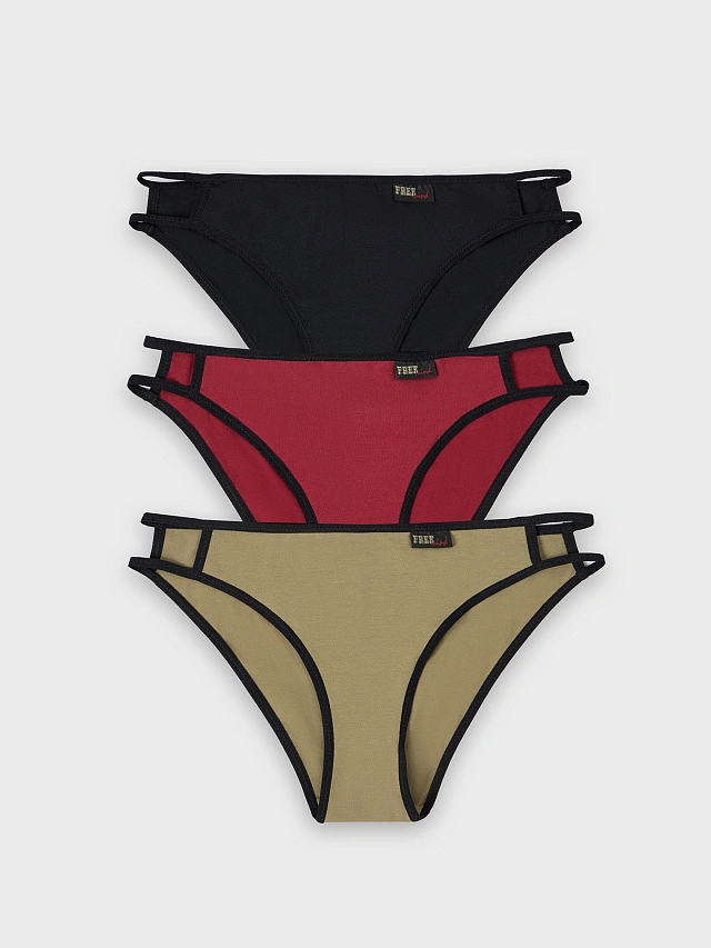 Трусы слипы женские в наборе, 3 шт - 8