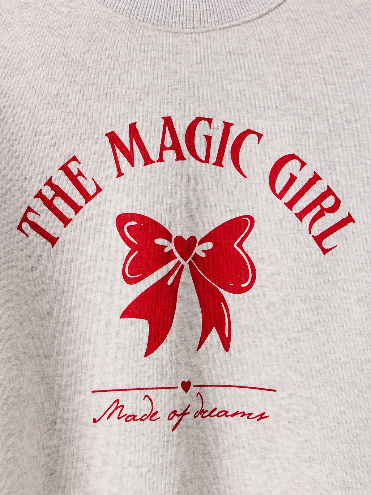 Свитшот для девочек серый с надписью "The magic girl"