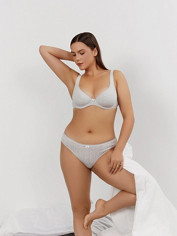 Трусы слипы женские серые с бантиками