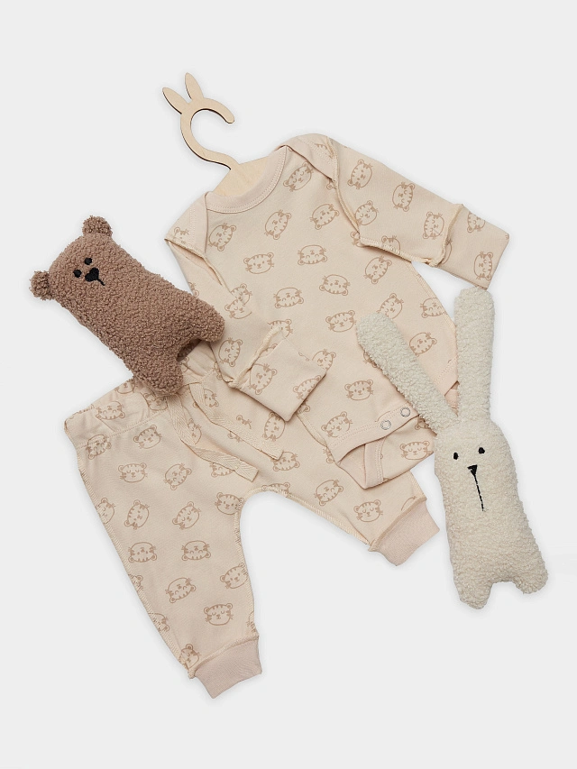 

Комплект детский (боди, ползунки), Тигрята на пудре, 25-38789П-2