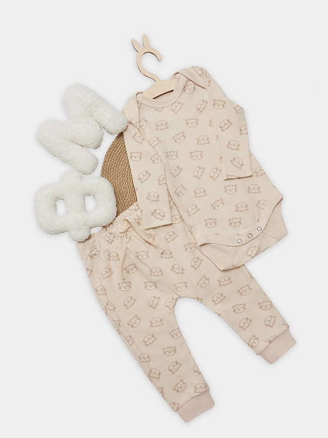 

Комплект детский (боди, ползунки), Тигрята на пудре, 25-38790П-2