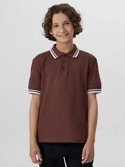 картинка Поло для мальчиков коричневое  от магазина одежды для мальчиков от бренда Mark Formelle