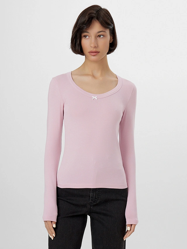 

Свитшот женский розовый с принтом и надписью "it's my wild rose", Св.сирень, 25-34983Ц-5