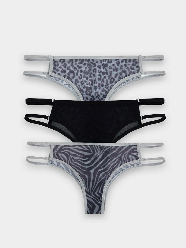 Трусы бразилиана женские в наборе, 3 шт - 4