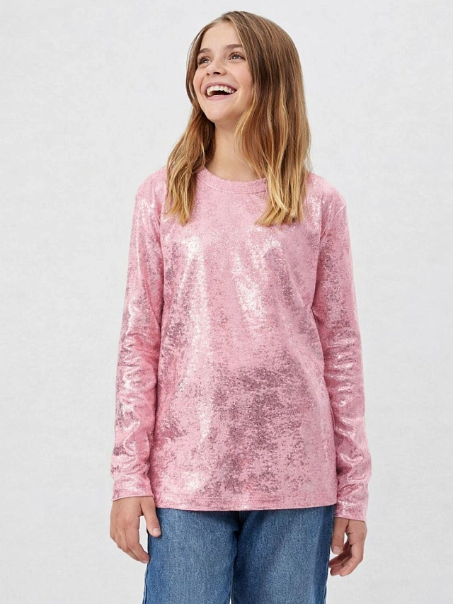 Лонгслив для девочек розовый