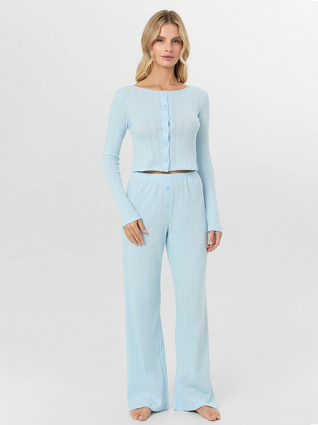 Комплект домашний женский голубой - 4