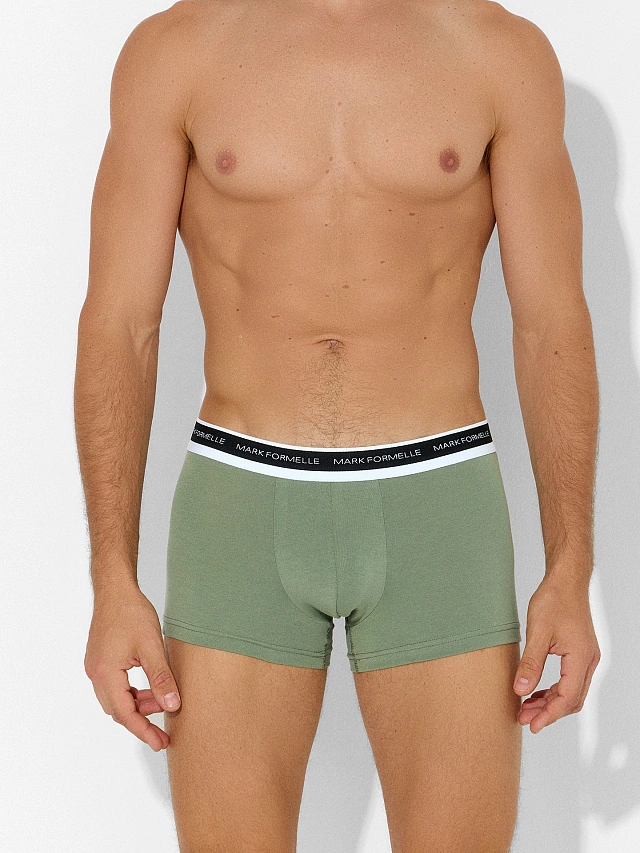 

Трусы боксеры мужские зеленые, Холодный хаки, 25-5266Ц-5