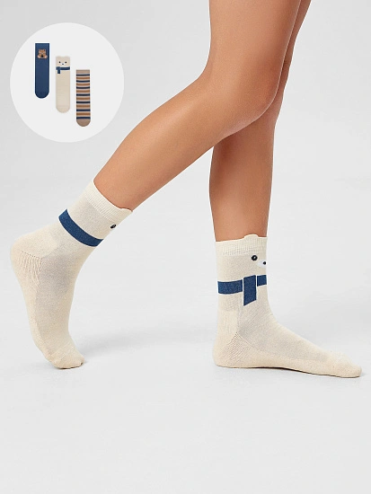 картинка Носки детские в наборе, 3 пары от известного бренда одежды для девочек Mark Formelle