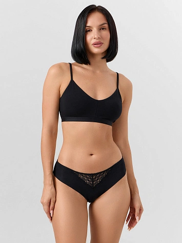 Трусы женские бесшовные черные