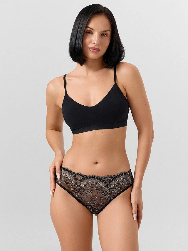 Трусы женские черные классические кружевные - 3