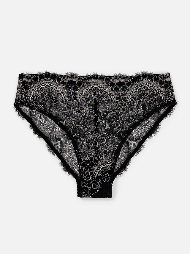 Трусы женские черные классические кружевные - 10